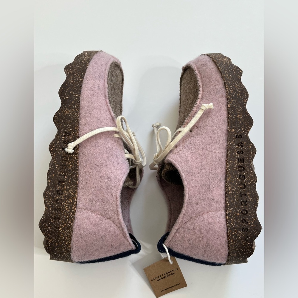 New Asportguesas by Fly London Chat Sneaker Wool Rubber Cork Pink Size 37 Shoes - Picture 6 of 9